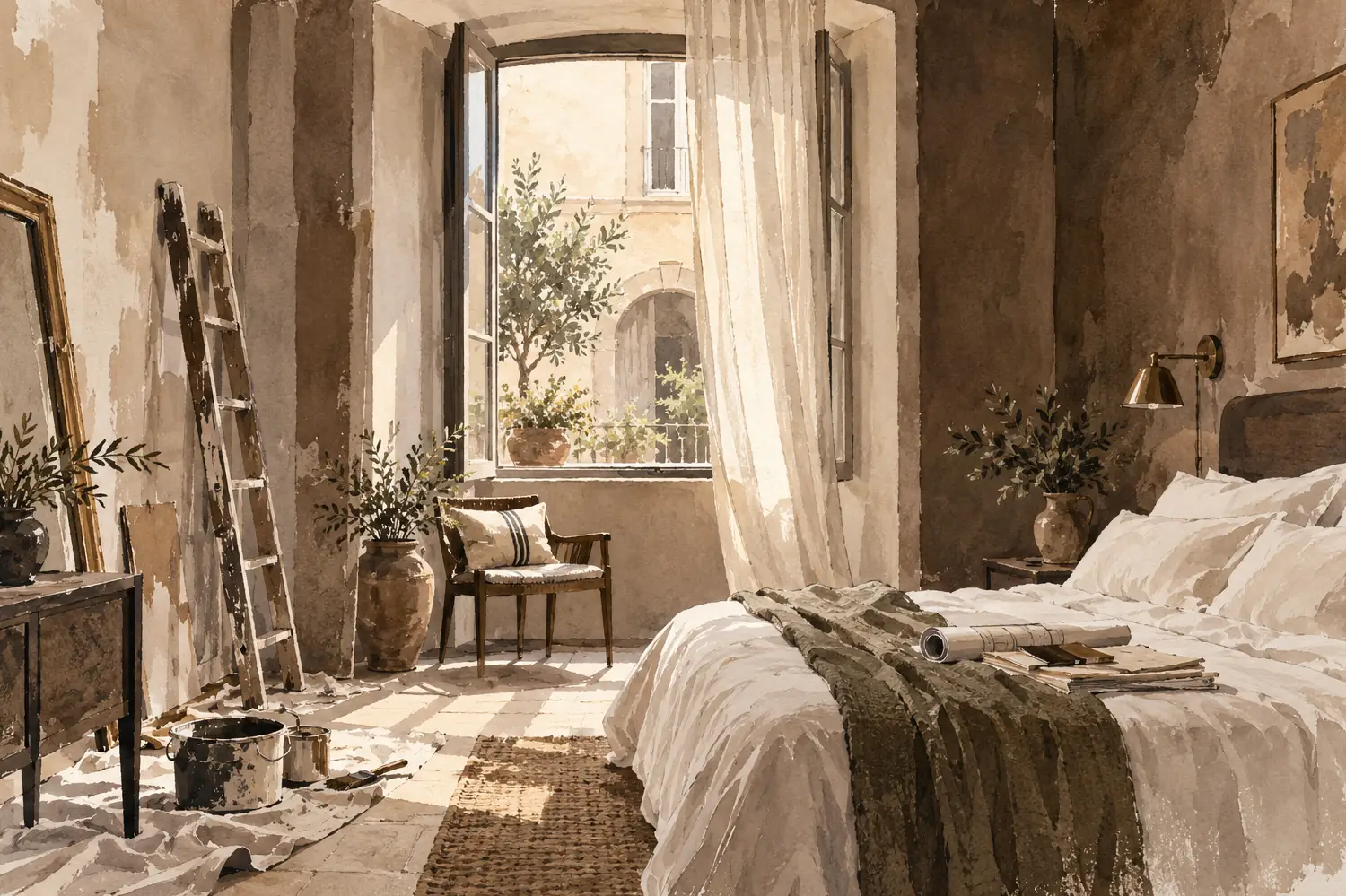 Illustration of accommodation businesses and their working space